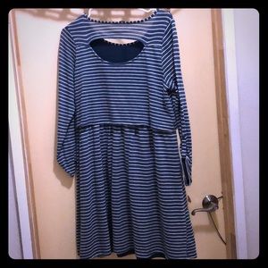 Long sleeve crop top connected dress